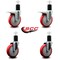 Service Caster 5'' Red Poly Swivel 1-3/4'' Expanding Stem Caster Set 2 Total Lock Brakes, 4PK SCC-EXTTL20S514-PPUB-RED-2-S-2-134 - alternate 2